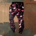 thumbnail image 2 of Mepaouo Mens Wide Leg Sweatpants with Pockets Heart Open Bottom Workout Joggers Pants for Men(Red,L), 2 of 4