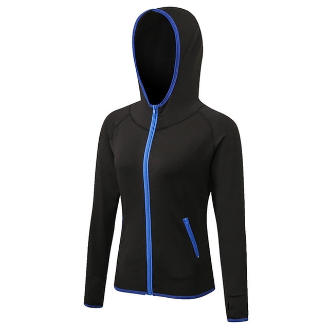 Abrigo deportivo de otoño e invierno para mujer, para fitness, yoga, entrenamiento, running, con cremallera a juego de colores, sudadera con capucha, abrigo de secado rápido