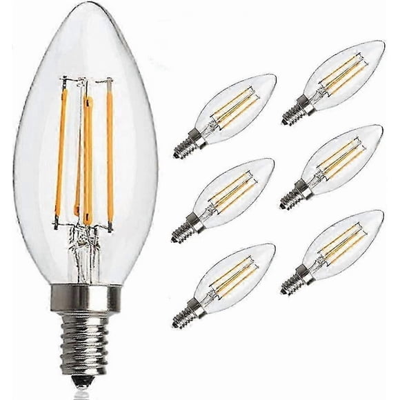 Antique LED Bulb,E12 Base 2700K 4W 30 Watt Vintage Edison LED Chandelier Light Bulbs LED Candelabra