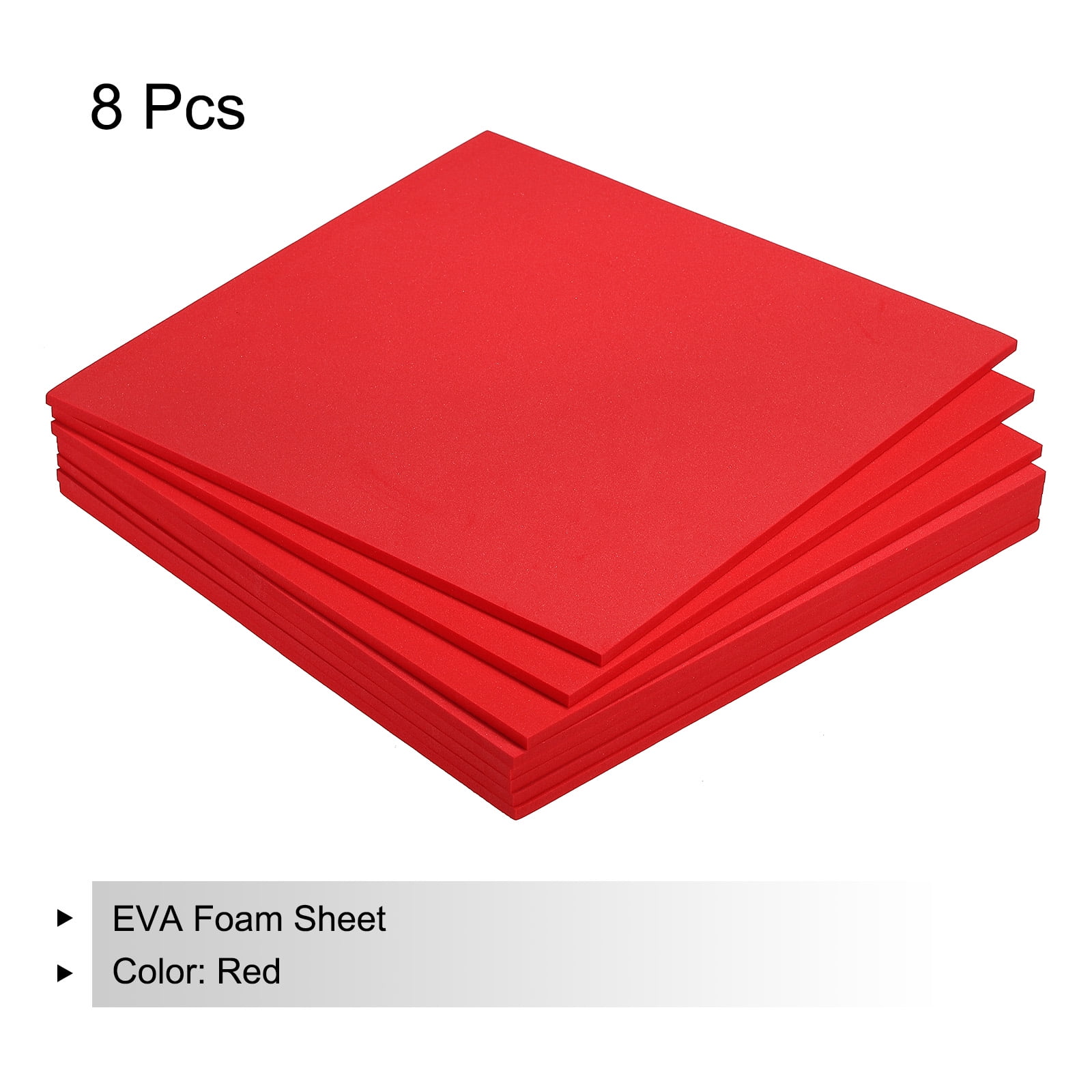 EVA Foam Sheets Red 9.8 Inch x 9.8 Inch 5mm Thick Crafts Foam Sheets Pack of 8