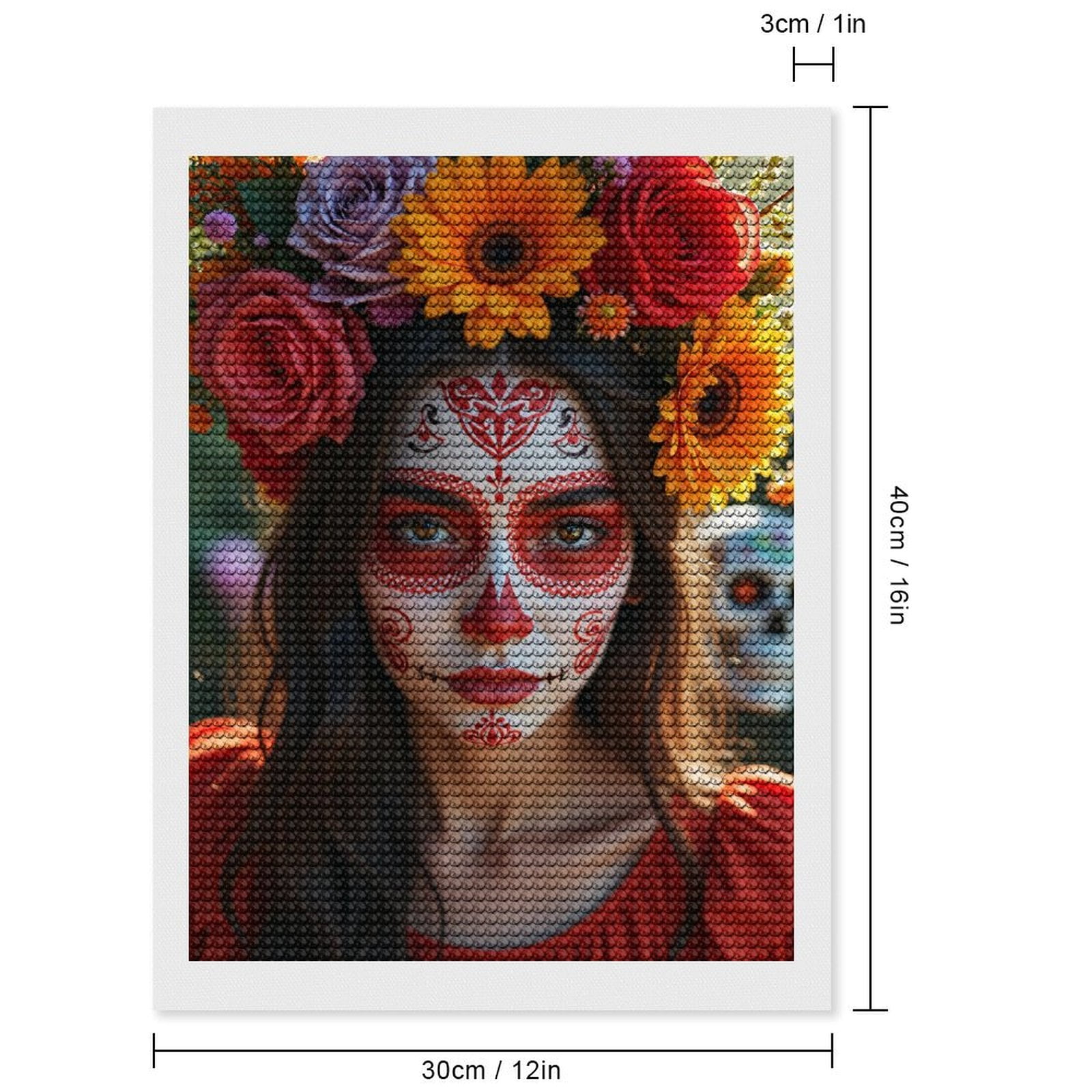 Diamond Art Kits for Adults, Colorful Floral Face Art Festival 5D Diamond Painting Kits for Adults Beginners, DIY Full Drill Diamond Painting, Gem Art and Crafts 12x16