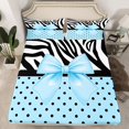thumbnail image 2 of Castle Fairy Dreamy Ribbon Bow-Tie Bed Sheets,Zebra Print King Sheets, 2 of 7