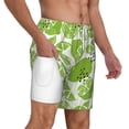 thumbnail image 3 of Picia Green Various Lemons pattern Mens Swim Trunks with Compression Liner Stretch Beach Shorts Quick Dry with Zipper Pockets No-Chafing Board Shorts-XX-Large, 3 of 9