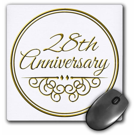 3dRose 28th  Anniversary  gift  gold text for celebrating 