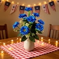 thumbnail image 5 of Anhility Patriotic Artificial Daisy Bouquet, 18.11" Blue Handmade Silk Daisy Flowers for 4th of July Home Decor & Independence Day Table Centerpieces, 5 of 6