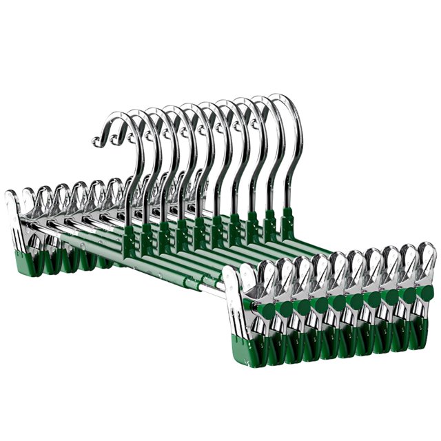(Las Observaciones Incluyen El Embalaje La Burbujas) Perchero Acero Inoxidable para Pantalones Clip para Pantalones Percha Retráctil para El Percha Antideslizante (verde) Verde Lujo