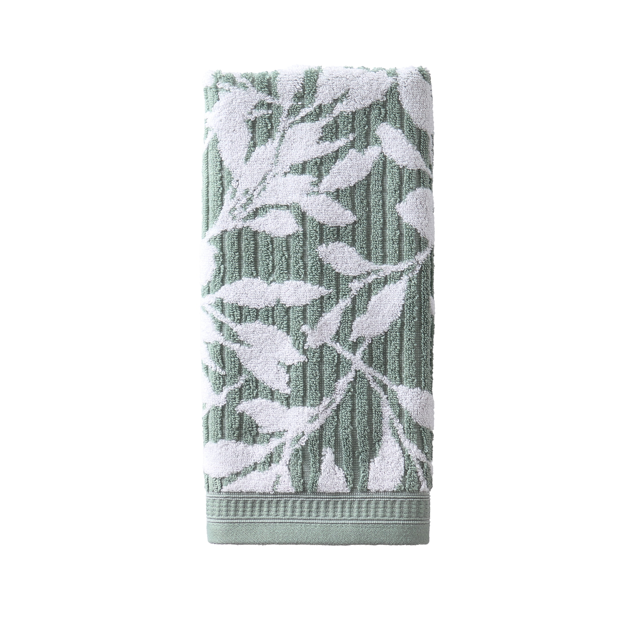 Better Homes & Gardens Signature Soft Floral 6 Piece Towel Set,Green River/Arctic White
