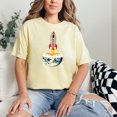 thumbnail image 2 of Rocket Launching from Earth Colorful Design, Scientist, Butter Comfort Colors T-Shirt, 2XL, 2 of 3