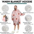 thumbnail image 5 of Wearable Oversized Blanket,Pink Cow Strawberry Milk Pattern Wearable Blanket Hoodie for Adults,Cozy Hooded Blankets with Super Pockets,Super Warm Fuzzy Pullover for Women & Men, 5 of 6