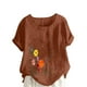 thumbnail image 1 of Camiseta suelta informal de verano con cuello redondo y manga corta con estampado de flores para mujer OAVQHLG3B Store  lin121212, 1 of 4