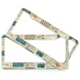 thumbnail image 2 of 2 Pieces Vintage Elegant Rustic Floral Botanical French License Plate Frame Country Floral Patchwork License Plate Frames Cover Holders Aluminum Metal 2 Round Holes for Girl Women Men Vehicles, 2 of 6