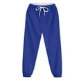 thumbnail image 3 of Splozh Boys Soft Knit Jogger Pants Boys' Casual Solid Color Drawstring with Pockets Drawstring Children's Trousers Pants Blue,9-10 Years, 3 of 6