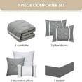 thumbnail image 6 of Nanshing Regala 7 Piece Minimalist Pinch Pleat Comforter Set, Grey, King, 6 of 12