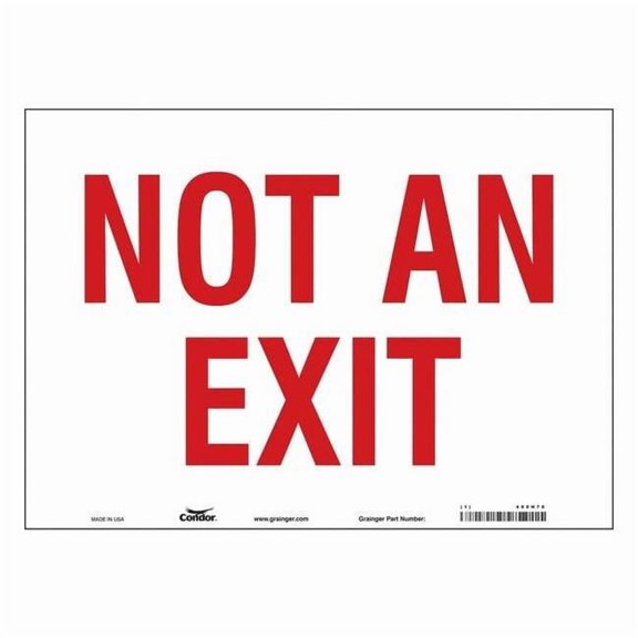 Condor Exit Sign, Vinyl, 14" W, 10" H, Not An Exit, White 480H78