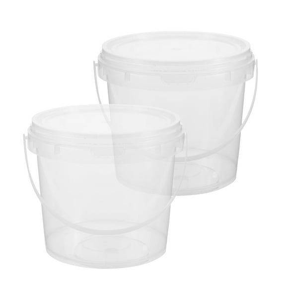 Hemoton 2pcs Large Capacity Storage Containers with Lids, Portable and Buckets for Toys, Food, Home and Outdoor Use
