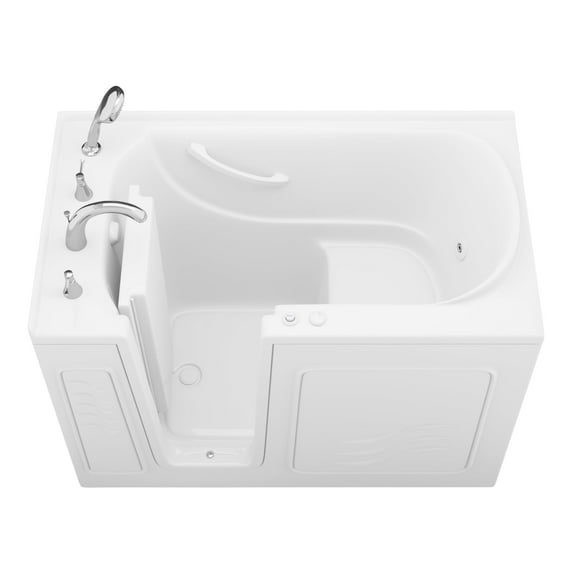 Value Series 30 in. x 53 in. Left Drain Quick Fill Walk-in Whirlpool Tub in White