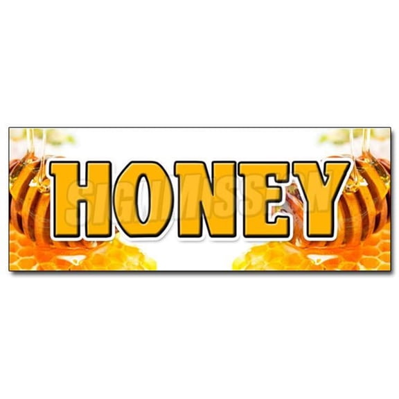 SignMission 12 in. Honey Decal Sticker - Fresh Bee Hive Clover Honeycomb Orange Blossom Wildflower