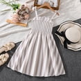 thumbnail image 6 of WEIWEN Girls Dresses Vertical Striped Knotted Strap Sleeveless Dress Spring Summer A-Line Dress for Big Kids Party Holiday Sundress 7-12 Years Brown, 8-9 Years, 6 of 9