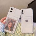 thumbnail image 2 of Transparent Card Slot Bag Holder Case For iPhone 15 14 13 12 11 Pro Max Mini X XS XR 7 8 Plus Clear Silicone Soft Wallet Cover, 2 of 4