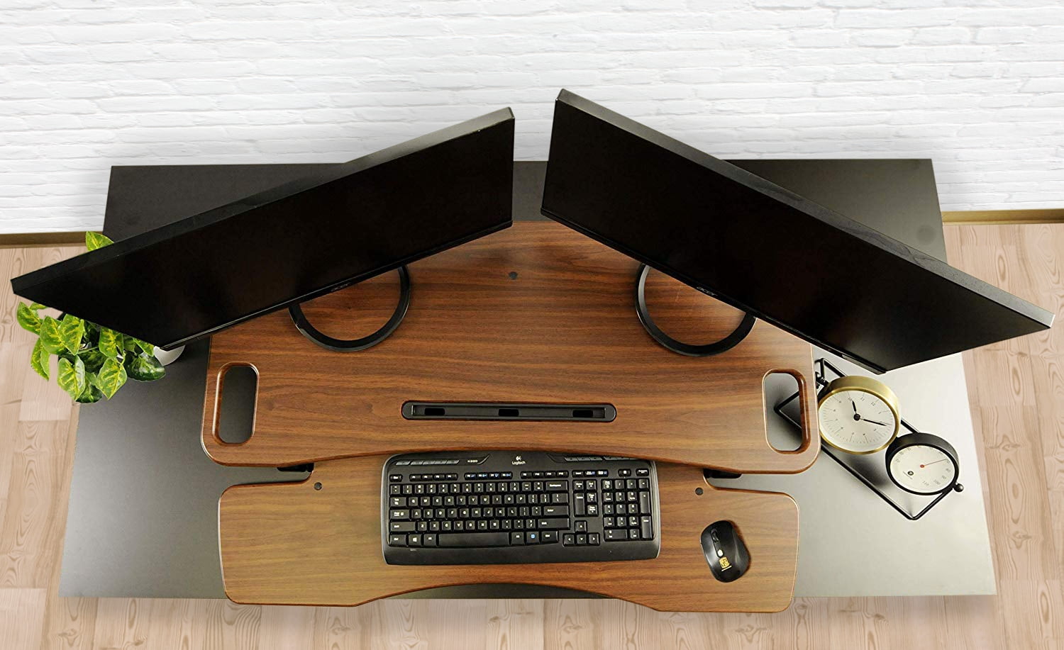 TechOrbits Rise-X Pro Standing Desk Converter - Height Adjustable Stand Up Desk Riser - Sit to Stand Desktop Workstation