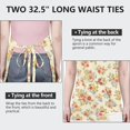 thumbnail image 6 of Pioneer Flower Floral Print Pattern Apron for Women and Men, Cotton Linen Waterproof with Pockets, Adjustable, 33x27 Inch for Kitchen, Gardening, BBQ, Salon, 6 of 6