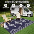 thumbnail image 3 of SIXHOME Outdoor Rugs 9x12 Waterproof Reversible Navy Blue Plastic Patio Mat, Non-Slip Durable Moroccan Geometric Design for Camping, RV, Balcony, Porch, Picnic, 3 of 7