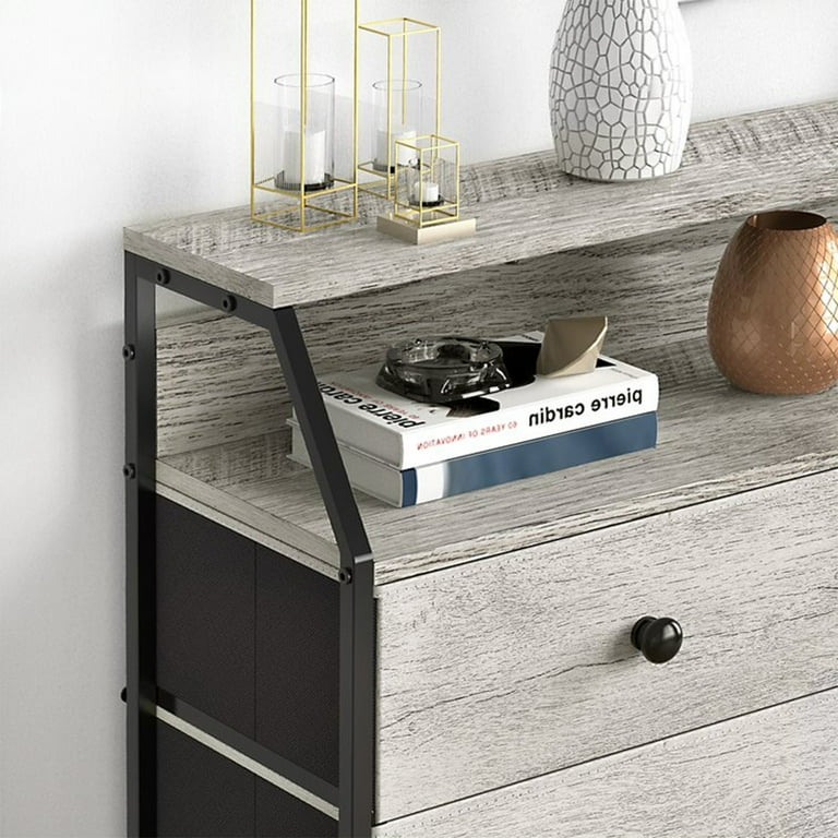 REAHOME 8 Drawer Wood Top Storage Dresser w/2 Drawer Organizers