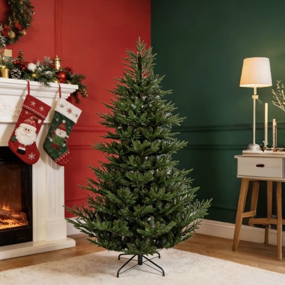 6ft PVC Automatic Christmas Tree - Easy Setup Foldable Holiday Tree