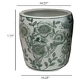thumbnail image 4 of Benjara Kerry Accent Planter Pot Set of 4- Green Floral Pattern- White Ceramic, 4 of 6