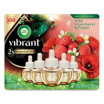 Air Wick Vibrant Plug-In Scented Oil Air Freshener Warmer Refills, Wild Strawberry and Poppy, 5 Count