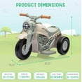 thumbnail image 6 of Lumiparty 6V Bubble Motorcycle Ride on Toy Car for Kids, with Music, LED Headlights, Forward/Reserve, Pedal, 3 Wheels Ride on Motorbike for Kids 3-8, Beige, 6 of 7
