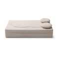 thumbnail image 2 of 2-In-1 Folding Sofa Bed with Pillow, Twin Sleeper Sofa, Floor& Futon Loveseat Couch, Foam Folding Mattress Sleeper for Living Room, Guest Use, Office, Apartment, No Assembly Required (khaki), 2 of 11