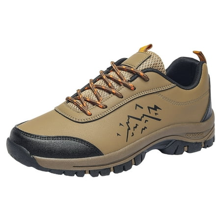 

SXcggal Men Shoes Fashionable New Pattern Simple Outdoor Mountaineering Shoes Thick Sole Flat Bottom Comfortable Lace Up Casual Stylish Versatile Soft Sports Men s Shoes