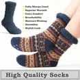 thumbnail image 3 of Cozylook Men's Fuzzy Slipper Socks Non-Slip Grips Warm Thermal Winter Socks Cozy Gifts Taupe/Navy LXL 11-14, 3 of 5