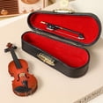 thumbnail image 7 of Playable Tiny Violin Figurine Model, The Worlds Smallest Miniature Musical Instrument Mini Wooden Violin Model, Dollhouse Accessory or Keychain Charm for Unique Dumb Stupid Gag Gifts(9in), 7 of 7