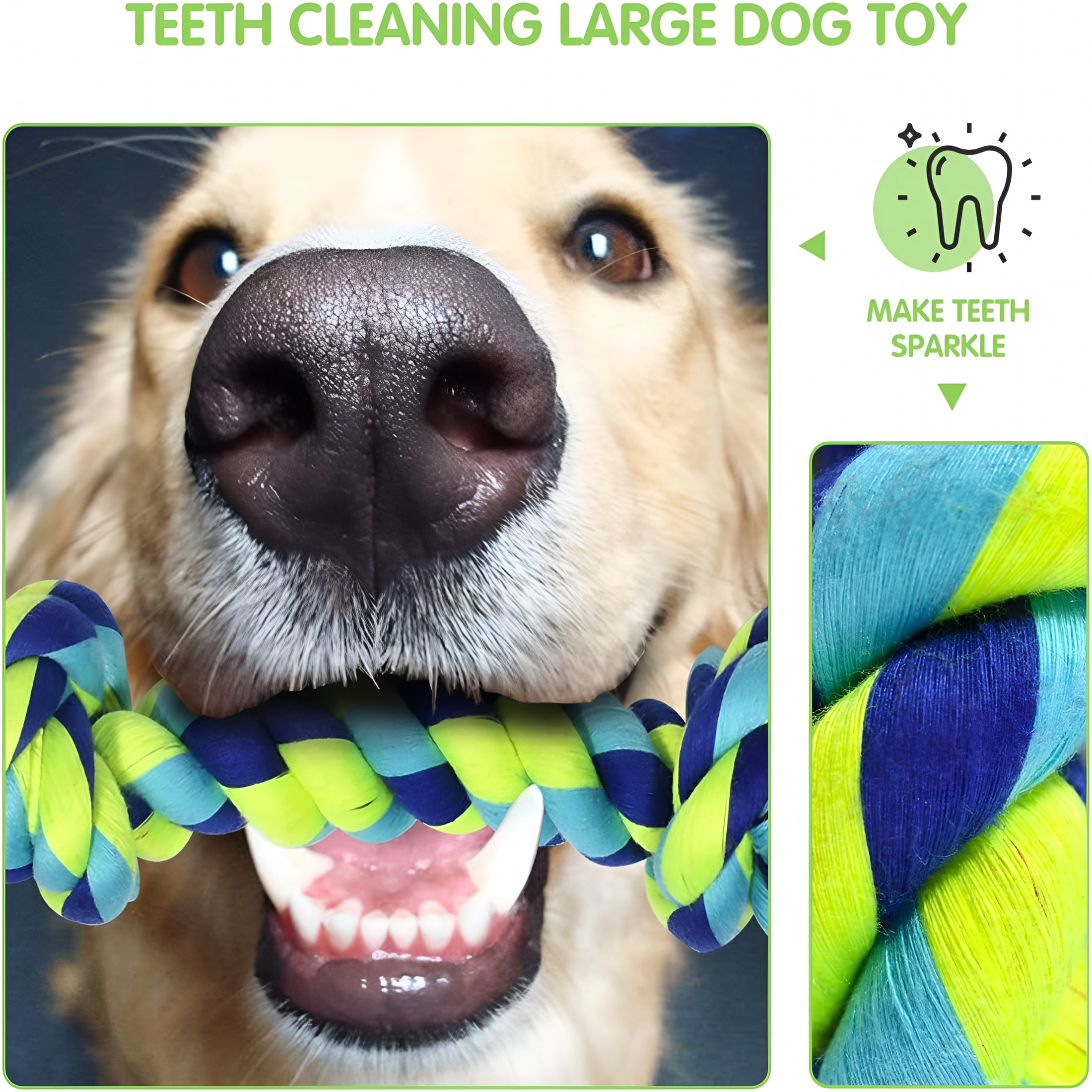 BESTSKY Large Tough Chew Toys for Aggressive Chewers Large Breed, Heavy Duty Dental Rope Toys Kit for Medium Dogs, 5 Knots Indestructible Cotton Puppy Teething Chew Tug Toy Set of 9