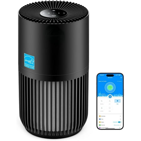 

Mini Air Purifier for Bedroom HEPA Smart Filter Air Purifier with App Alexa Control for Pet Hair Odors Pollen Smoke Air Cleaner with 3 Speeds 2 Modes Timer for