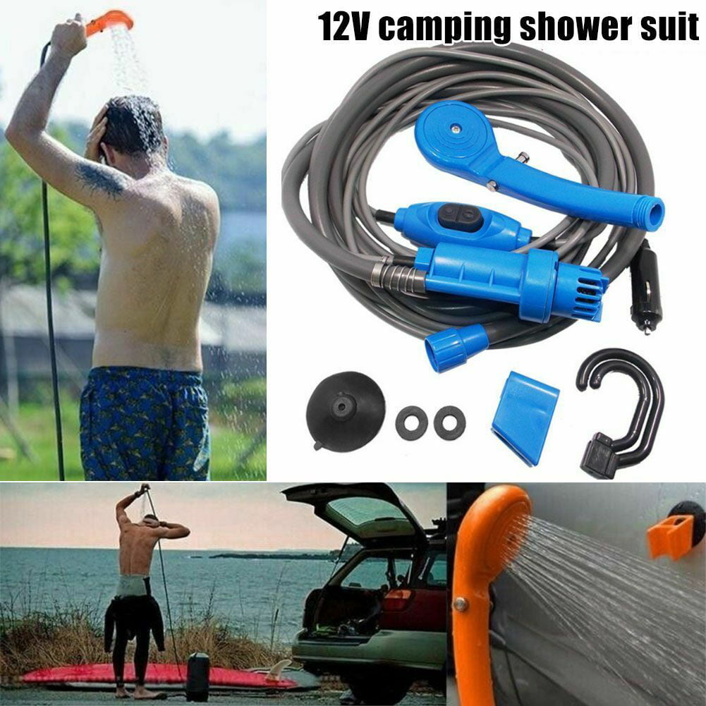 12V Outdoor Camping Car Shower Spray Pump Kit Portable Vehicle Travel Hiking UK 