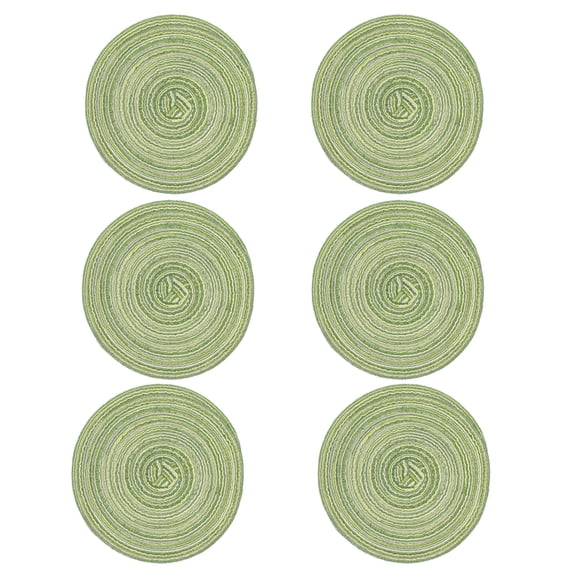 Tapete para platos, 6 uds., manteles individuales redondos, posavasos trenzados para mesa, manteles individuales tejidos, acabado de lujo Jadeshay A