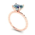 thumbnail image 2 of Clara Pucci 14K Rose Gold 2ct BlueMoissanite Solitaire Ring for Women, 2 of 8