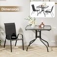 thumbnail image 5 of LAZY BUDDY 5 Pieces Patio Dining Set, Outdoor Patio Chairs with Square Table, Breathable Back, Glass Tabletop, Metal Frame, 5 of 10