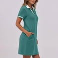 thumbnail image 6 of Womens Polos Dresses Casual Summer Shirts Dress Short Sleeve V Neck Tennis Golf Mini Shift Dresses 2025 Fashion Vacation Travel Skirts Outfit, 6 of 9