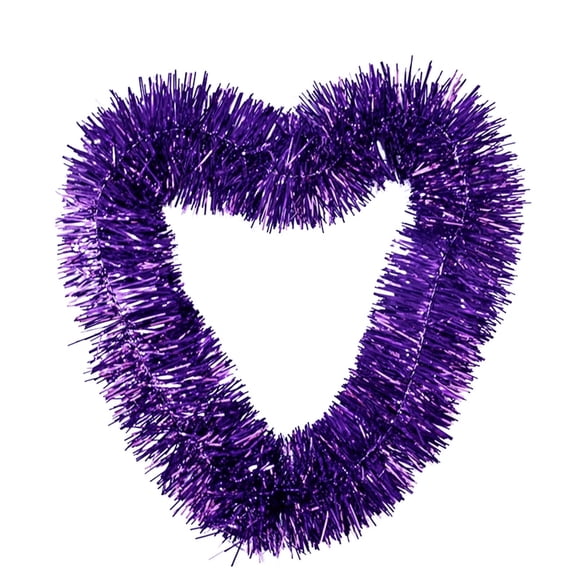 Purple Tinsel Garland, Metallic Foil Wire Garland for Christmas Tree Rail Decor
