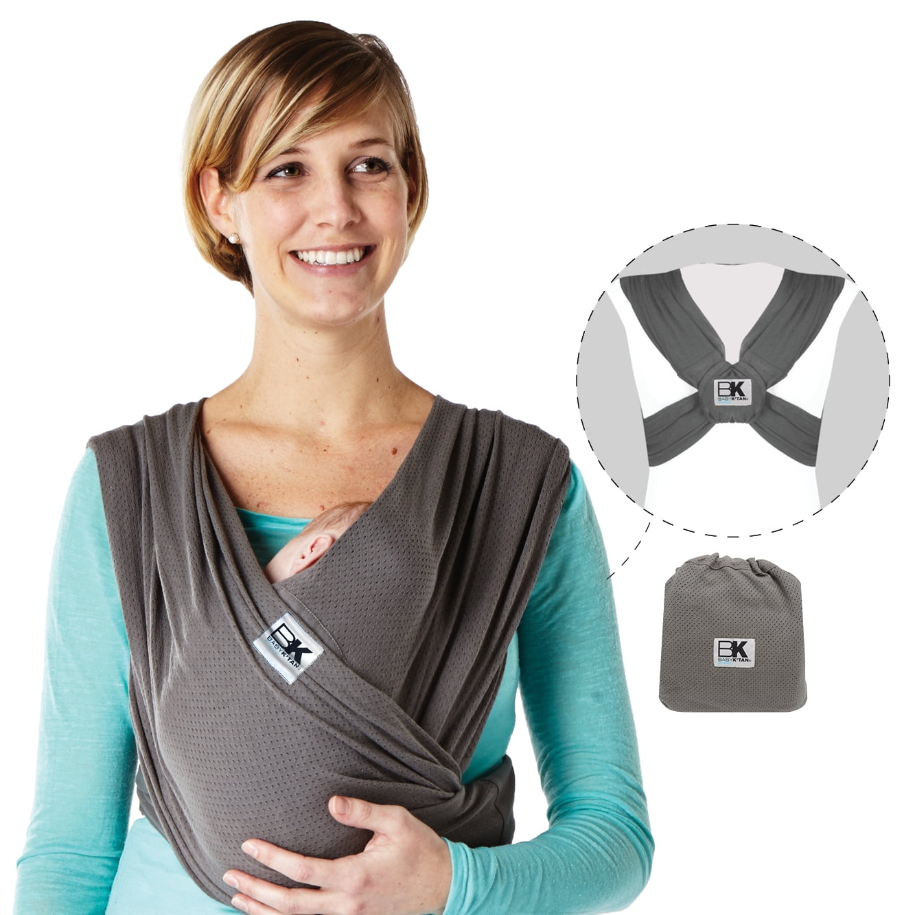 Vorige Dader Zakje Baby K'tan Breeze Baby Wrap Carrier, Infant and Child Sling - Simple  Pre-Wrapped Holder for Babywearing-No Tying or Rings-Carry Newborn up to 35  lbs, Charcoal, Medium (W Dress 10-14 / M Jacket