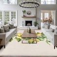 thumbnail image 3 of 6'x9' Area Rugs, Yellow Lemon Indoor Outdoor Area Rug for Living Room Bedroom, Spring Botanical Leaves Fruit Farmhouse Washable Bathroom Rugs Kitchen Floor Carpet Mats Home Decor Aesthetic, 3 of 8