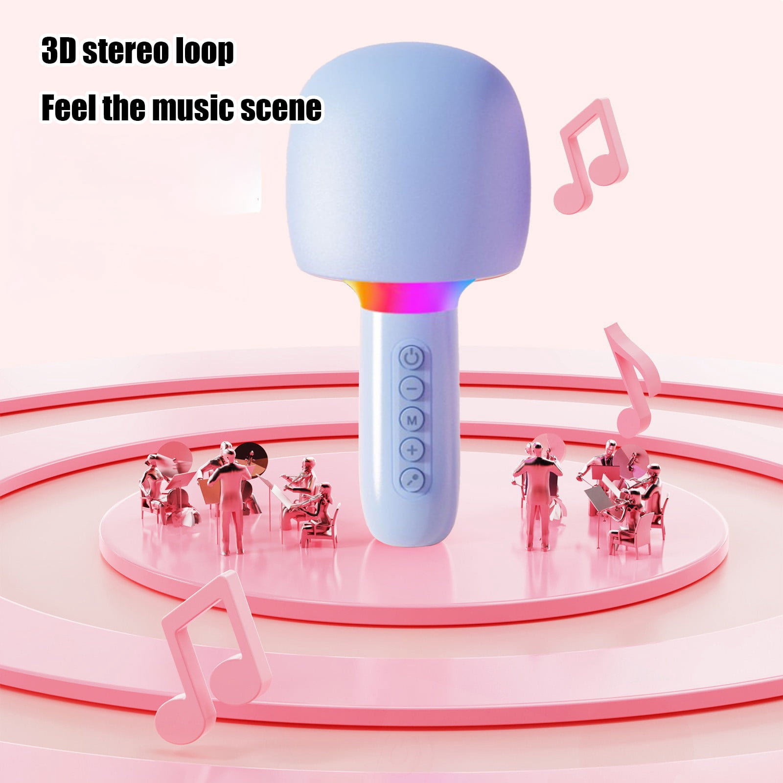 PUREKKI All-in-One Bluetooth Karaoke Microphone with Built-in Speaker, Wireless Connectivity, and Long Battery Life for Singing Fun