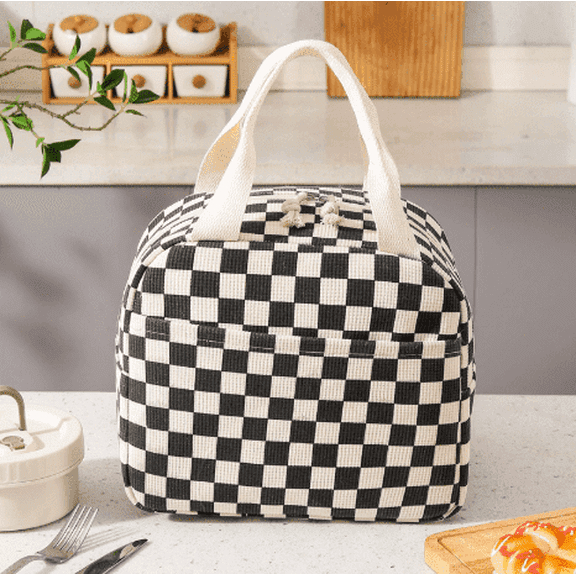 2PCS Lunch Bag for Women Men Cute Corduroy Lunch Tote Bags Reusable Insulated Lunch Box Large Capacity Reusable Insulated Cooler for Work Picnic or Travel(10L)