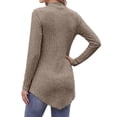 thumbnail image 4 of Fantaslook Mock Turtleneck Sweaters for Women Dressy Long Sleeve Pullover Fall Tunic Tops Asymmetrical Hem Soft Sweaters, 4 of 7
