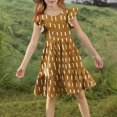 thumbnail image 2 of Juslio Girls Dresses A-line Ruffle Sleeve Round Neck Knee Length Casual Summer Beach Yellow Sundress, 2 of 8