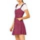 thumbnail image 4 of INSPIRE CHIC Vestido Corto de Botones en A de Suede Sintético para Mujeres en Rojo Vino, 4 of 6